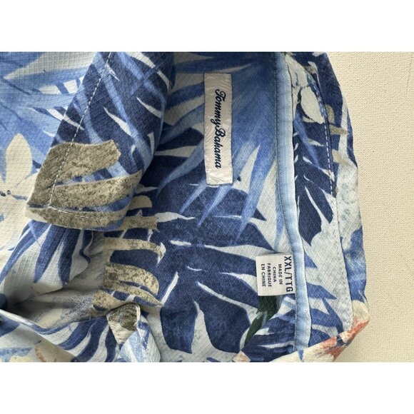 TOMMY BAHAMA Men's Blue/Multi Silk Short Sleeve Hawaiian Shirt Sz XXL - Picture 6 of 6